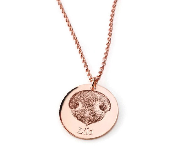 Custom dog nose print on sale necklace